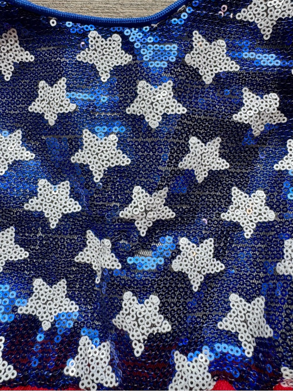 Patriotic Star Sequin & Red Tulle Girl’s Dress - Picture 5 of 5